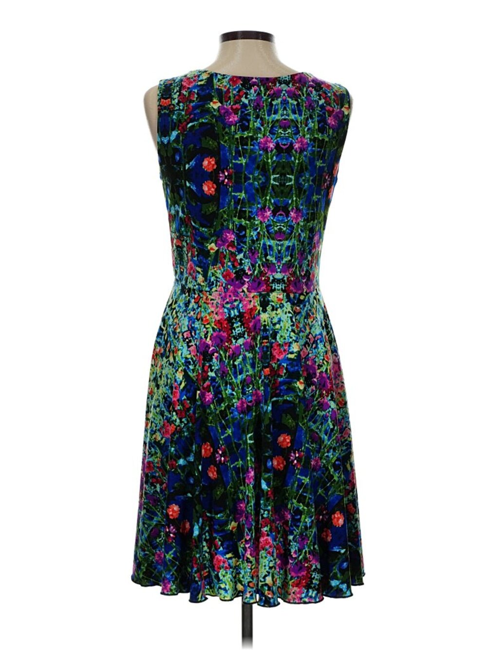 Cynthia Rowley Vibrant Watercolor Floral A-Line Cocktail Dress 12 - Picture 3 of 5